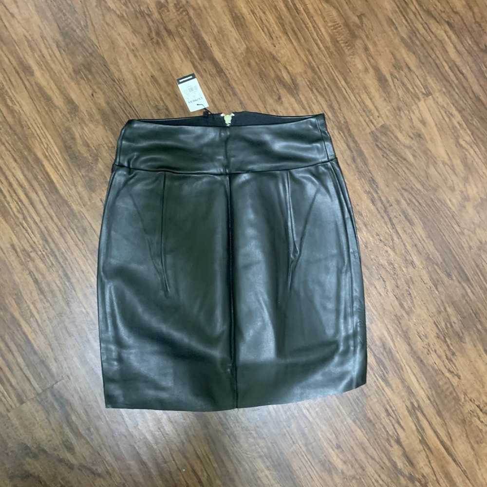 Express (Minus The) leather O -ring A-line skirt
